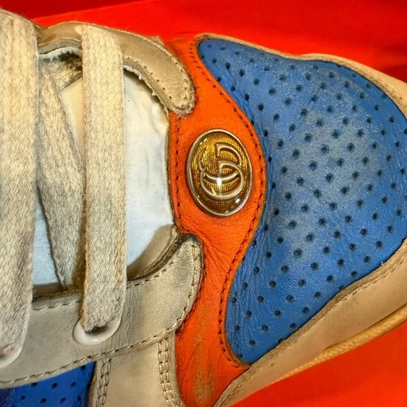 Gucci Blue and Orange Sneakers vintage look in great shape!! - Picture 3 of 9